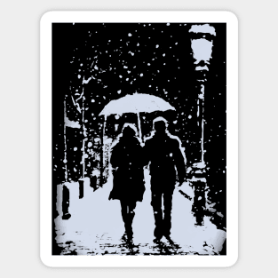 Lovers' Winter - Cityscape Streets Sticker